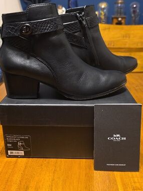 Coach Patricia leather ankle boots With Box And Book Style No. 34A00235-BBK